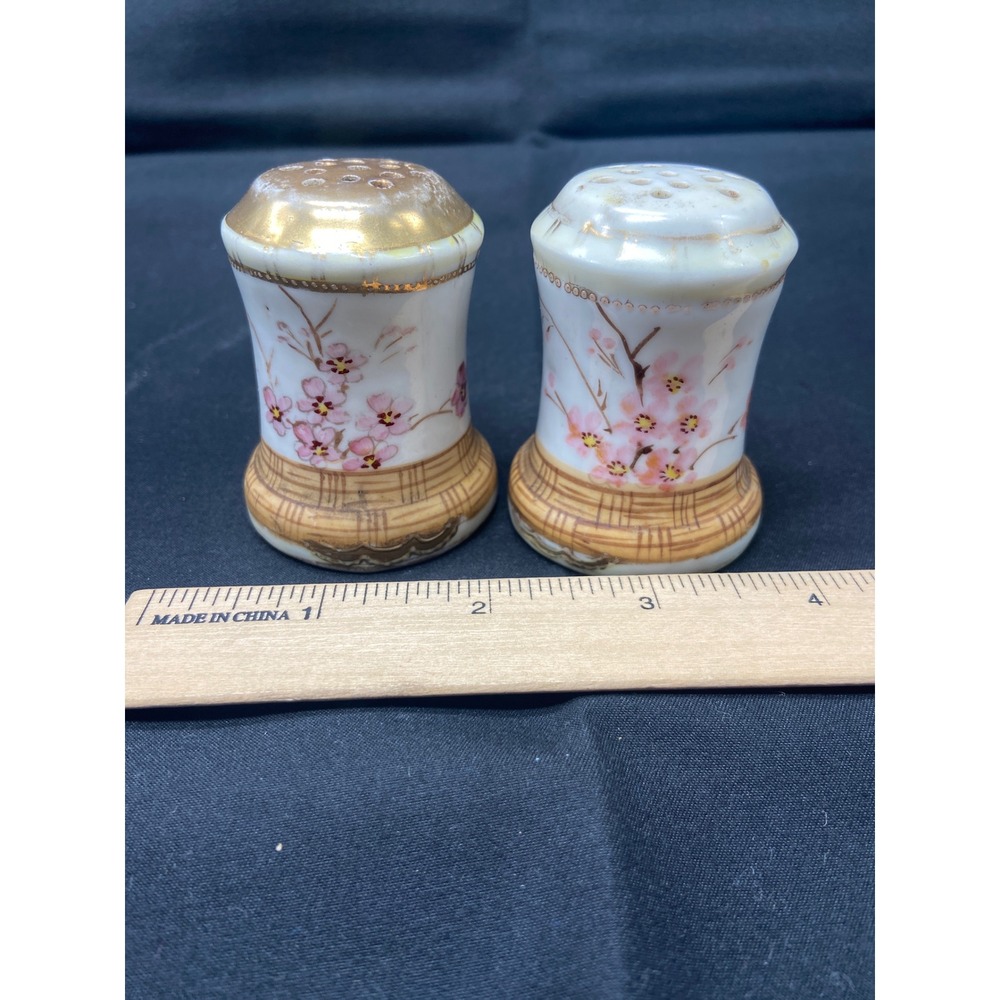 Vintage Imperial Nippon Hand Painted Cherry Blossom Salt and Pepper Shakers Set